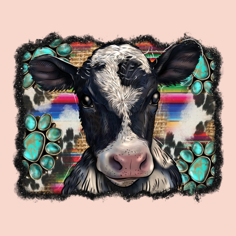 Western Background Turquoises Gemstones Black And White Baby Cow Urban Hoodie by BarkalooDesign | Teevron