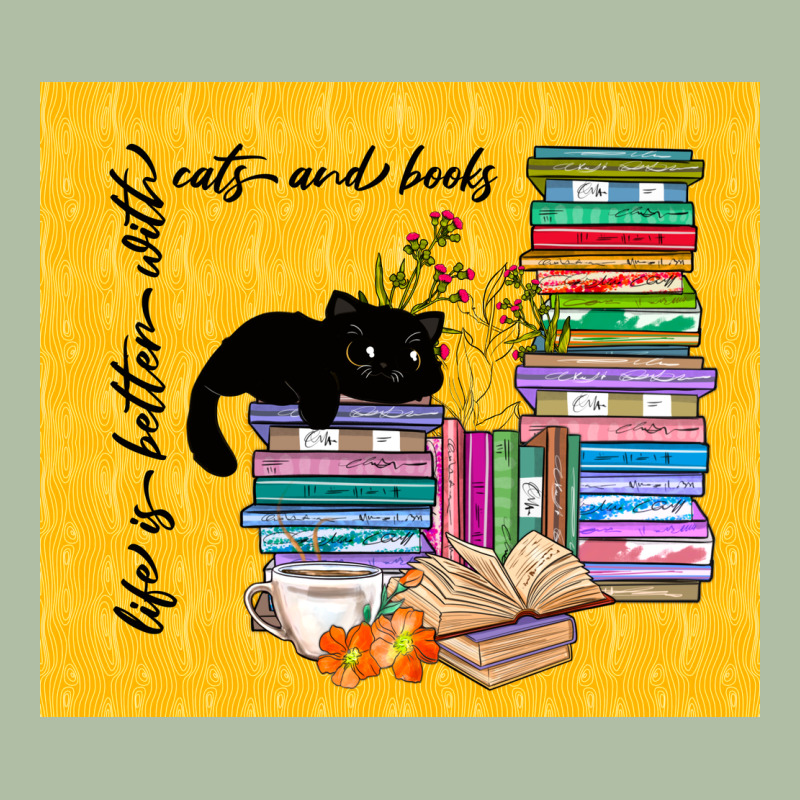 Life Is Better With Cats And Books Urban Heavy Tee by TumblerDesignByShophia | Teevron