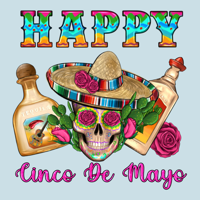 Happy Cinco De Mayo Mexican Skull Tequila Bottle Roses Cactus Ladies Tee by Artiststas | Teevron