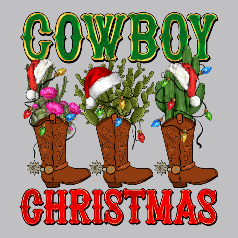 Cowboy Christmas Boots Cactus Long Sleeve Tee by CowGirlArtShop | Teevron