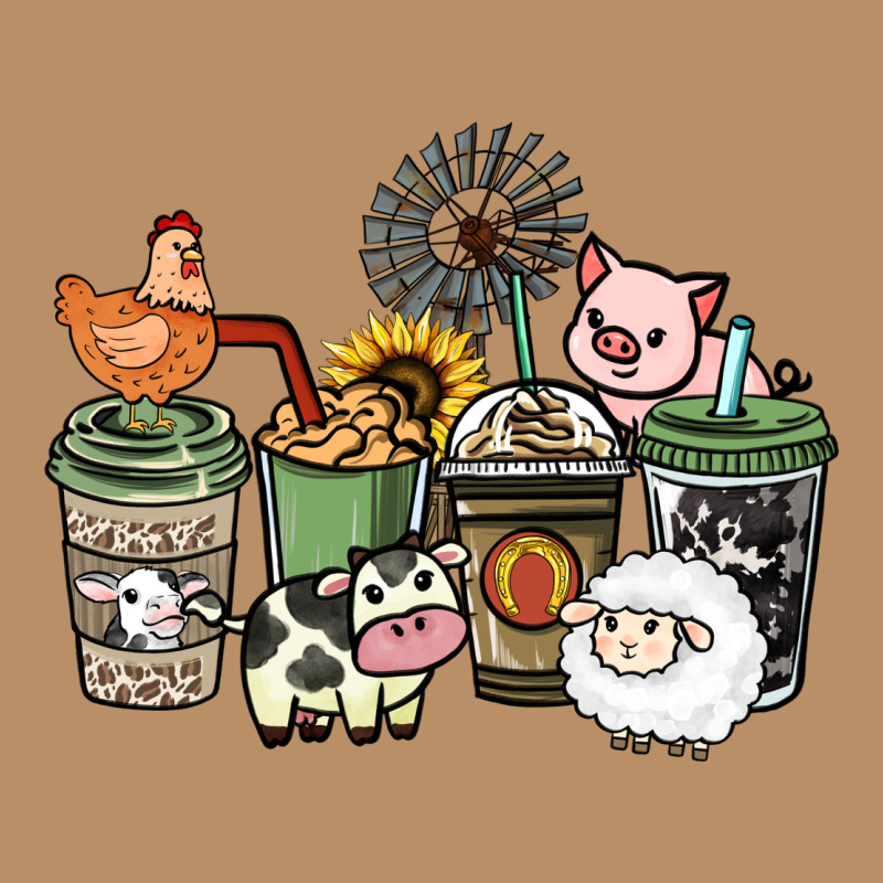 Farm Animal Coffee Cups Vintage Hoodie by HowdyJamesFarm | Teevron