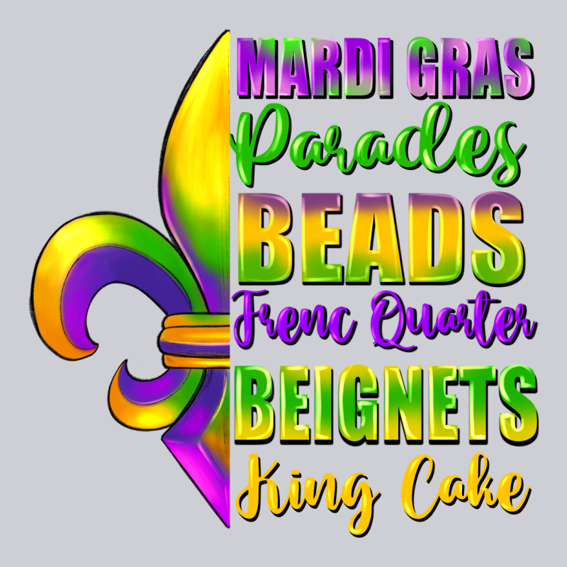 Mardi Gras Parades Beads French Quarter Beignets Heavyweight Sweatshirt by FaDigitalArtStudio | Teevron