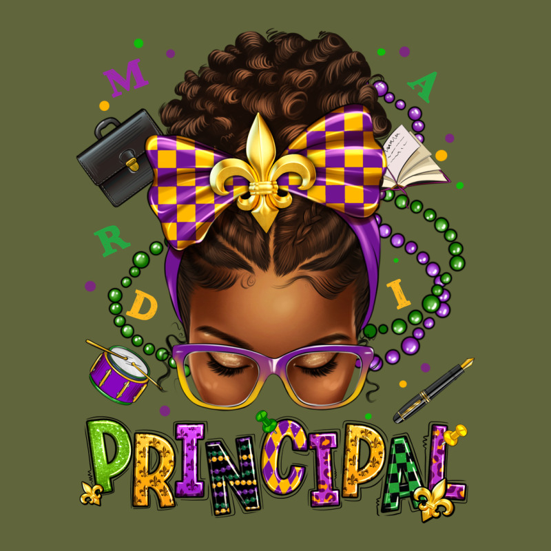 Mardi Gras Principal Afro Messy Bun Classic Tee by texasbilliewilder | Teevron