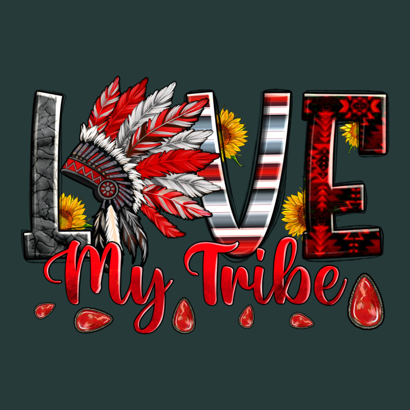Red Black Grey White Love My Tribe Indian Headdres Premium Sweatshirt by Artiststas | Teevron