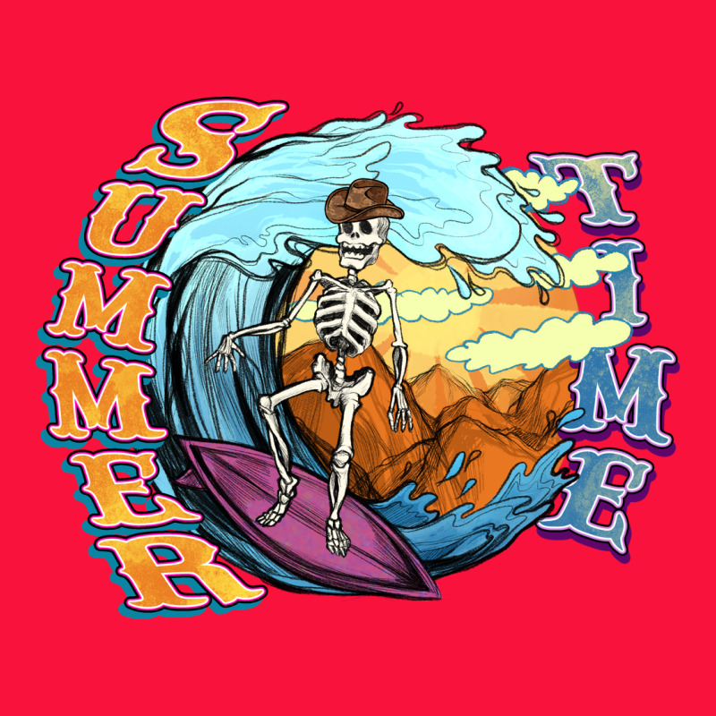 Summer Time Skeleton Surfing Classic Tee by NancyCooperArtShop | Teevron
