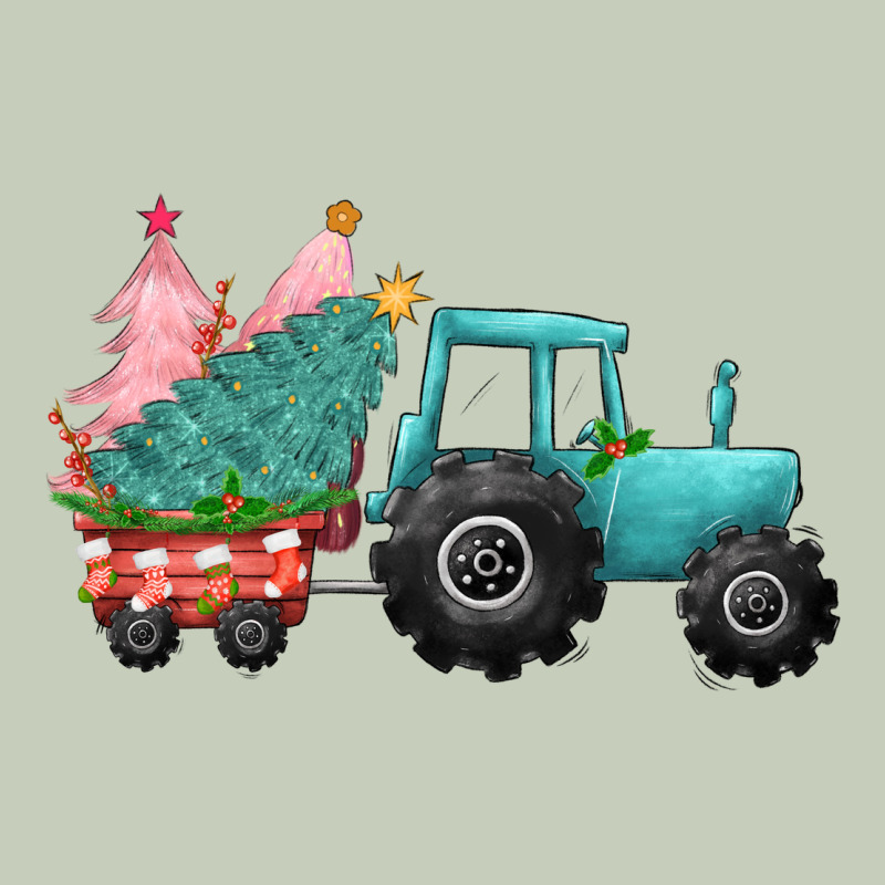 Christmas Tree Tractor Long Sleeve Tee by CowGirlArtShop | Teevron