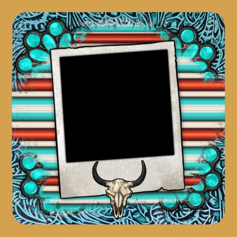 Gemstone Turquoise Serape Custom Photo Frame Coaster Urban Hoodie by BarkalooDesign | Teevron