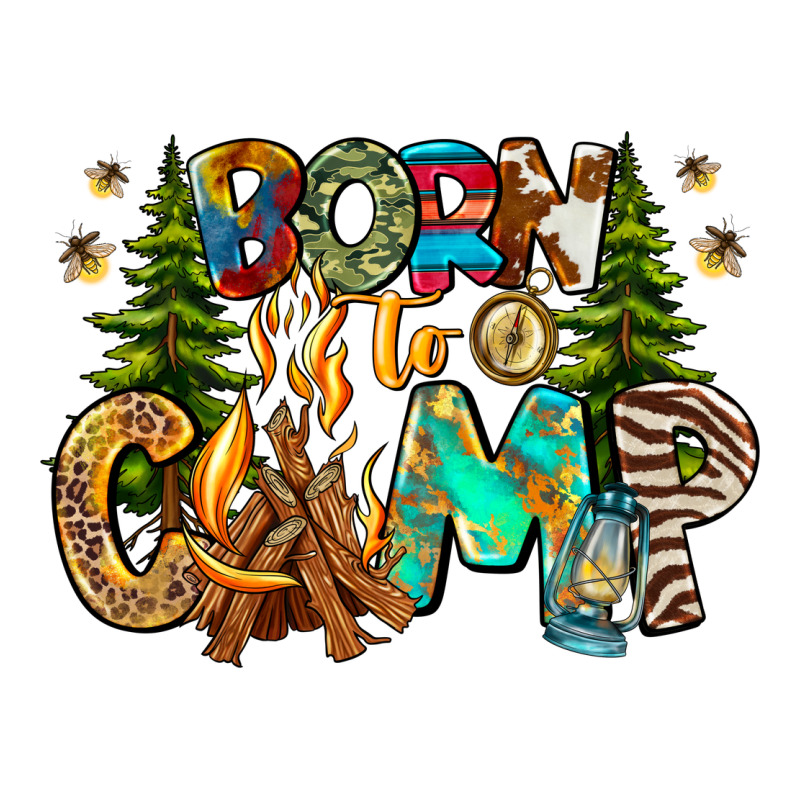 Born To Camp Zipper Hoodie by CowhideDigitalArt | Teevron