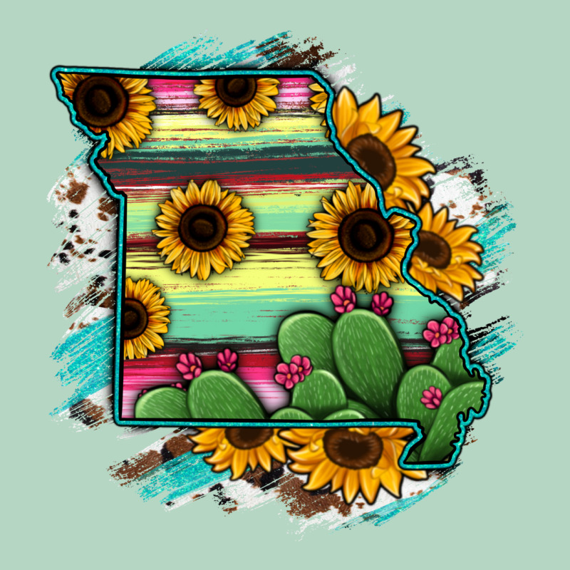 Missouri Map Sunflower Cactus Serape Classic Tee by RanaPortraitStore | Teevron