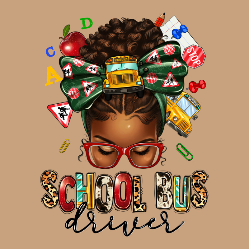 School Bus Driver Afro Messy Bun Vintage Tee by texasbilliewilder | Teevron