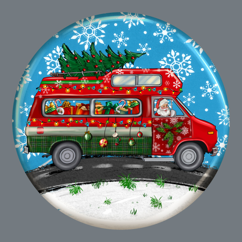 Santa Claus With Retro Van  Christmas Ornament Heavyweight Sweatshirt by BundleAndBundleShop | Teevron