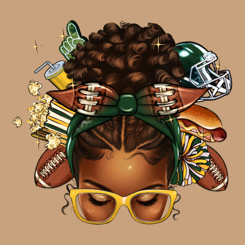 American Football Afro Messy Bun Vintage Tee by texasbilliewilder | Teevron