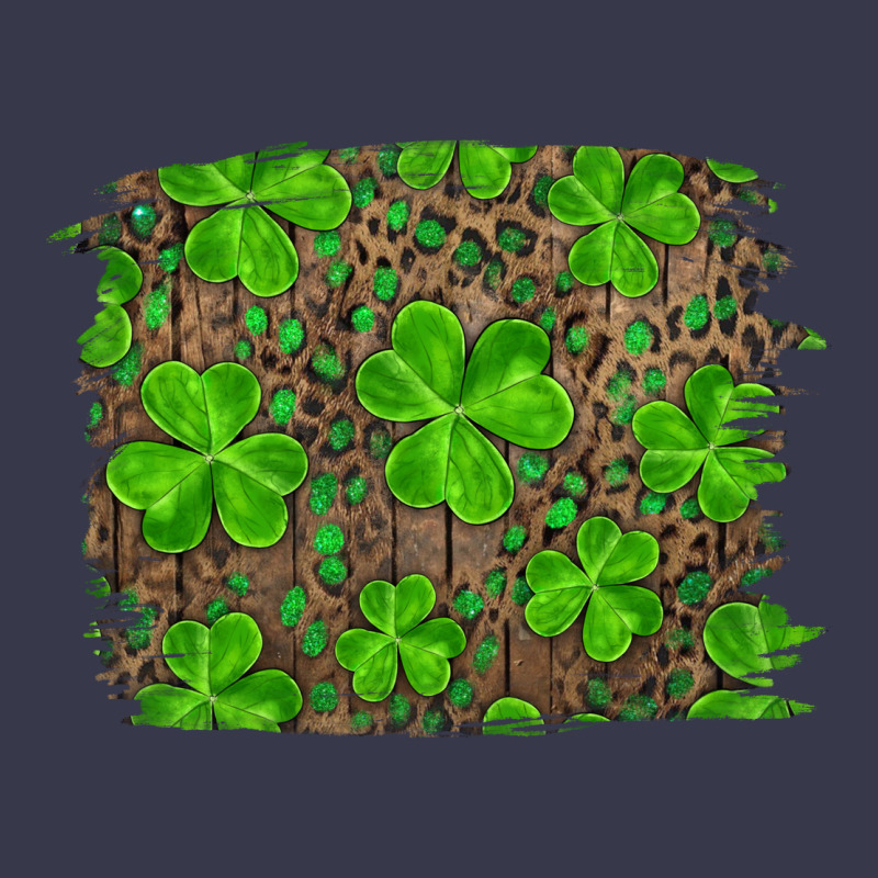 St Patrick's Day Shamrock And Leopard Distressed Background Long Sleeve Tee by RanaPortraitStore | Teevron