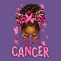 Lets Beat Cancer Afro Messy Bun Vintage Tee | Teevron