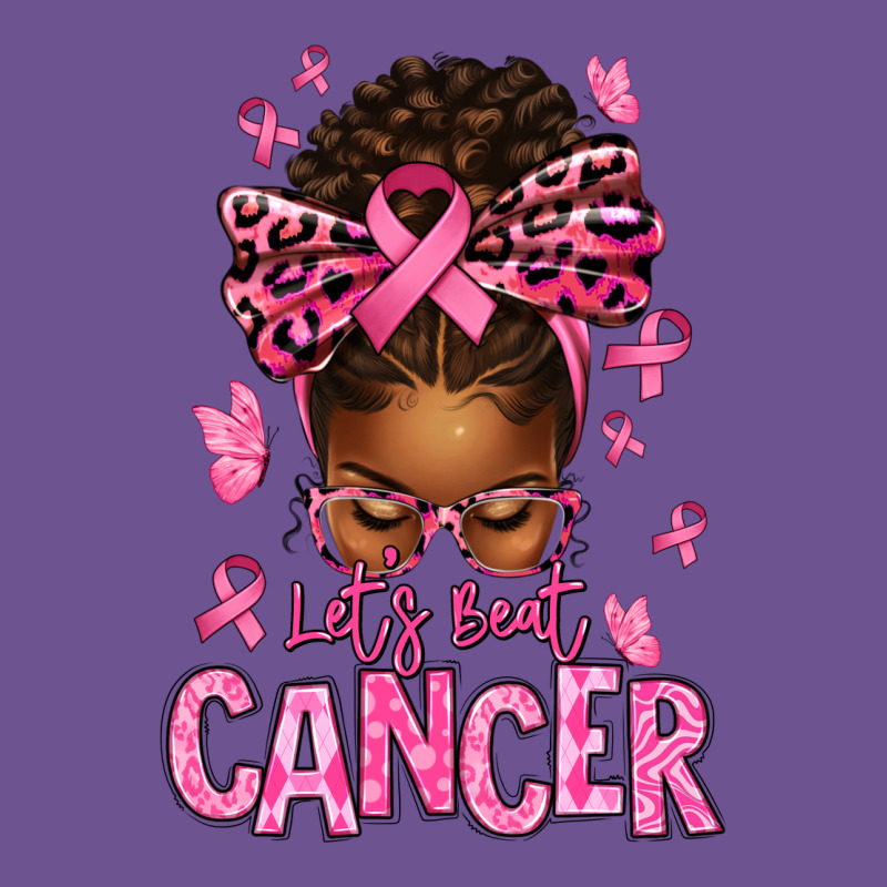 Lets Beat Cancer Afro Messy Bun Vintage Tee by texasbilliewilder | Teevron