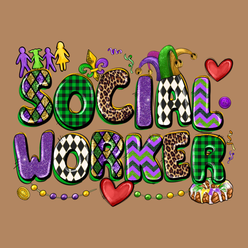 Social Worker Mardi Gras Cowgirl Long Sleeve Tee by CowGirlArtShop | Teevron