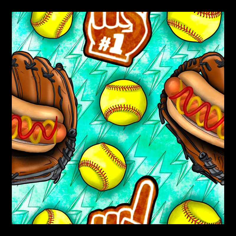 Softball Glove And Hotdog Seamless Pattern Heavy Core Tee by BundleAndBundleShop | Teevron
