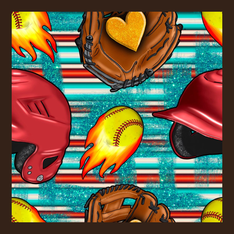 Softball Helmet And Glove With Serape Seamless Pattern Heavy Core Tee by BundleAndBundleShop | Teevron