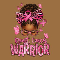 Brest Cancer Warrior Afro Messy Bun Vintage Tee | Teevron