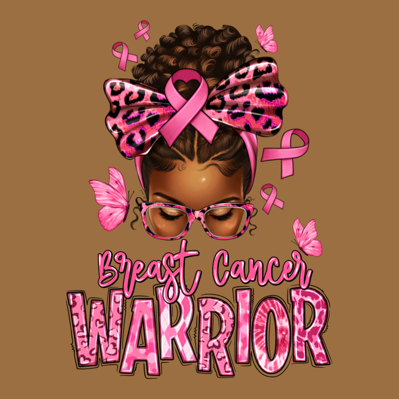 Brest Cancer Warrior Afro Messy Bun Vintage Tee by texasbilliewilder | Teevron