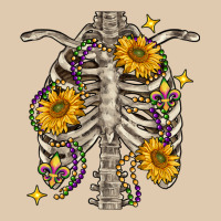 Mardi Gras Chest Sunflowers Skeleton Heavyweight Sweatshirt | Teevron
