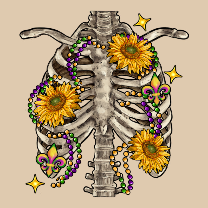 Mardi Gras Chest Sunflowers Skeleton Heavyweight Sweatshirt by FaDigitalArtStudio | Teevron
