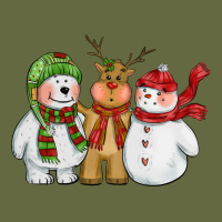 Christmas Polar Bear Reindeer And Snowman Long Sleeve Tee | Teevron