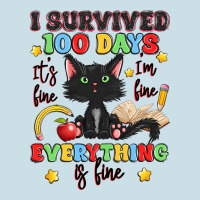 I Survived 100 Days It's Fine I'm Fine Ladies Tee | Teevron