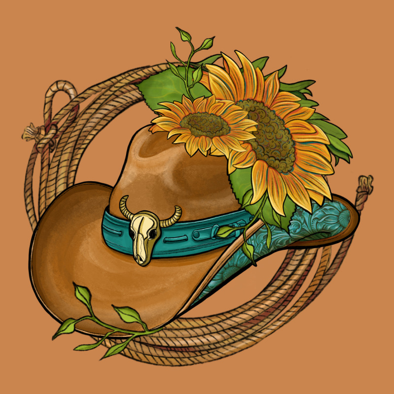 Western Hat With Sunflowers And Rope Heavyweight Hoodie by Artiststas | Teevron