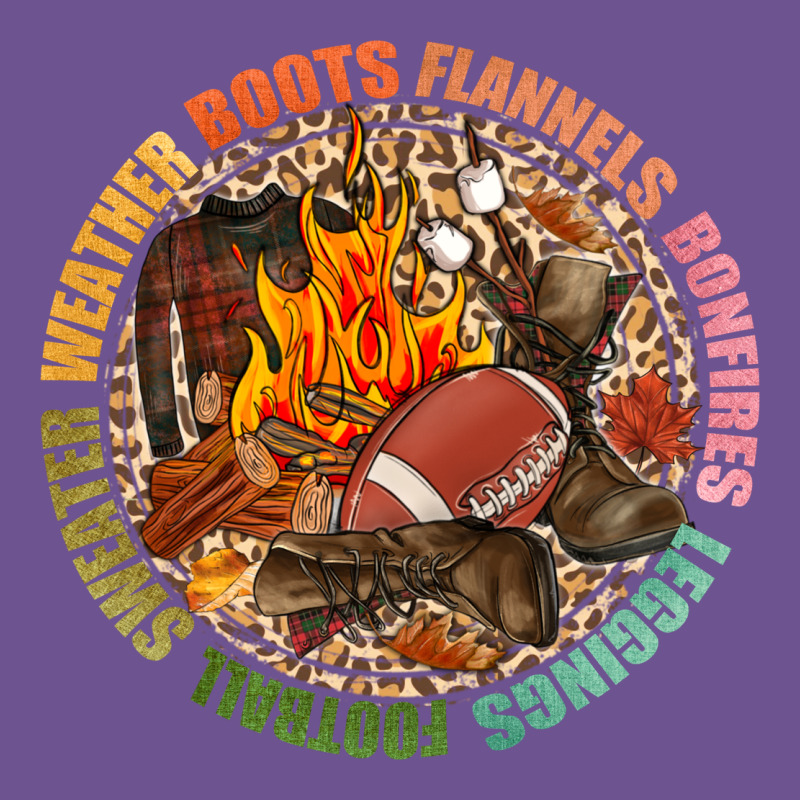 Boots Flannels Bonfires Leggins Football Vintage Tee by NancyCooperArtShop | Teevron