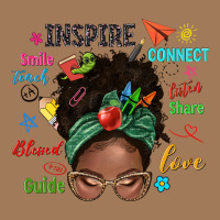 Afro Messy Bun Teach Inspire Love Teacher Blessed Classic Tee | Teevron
