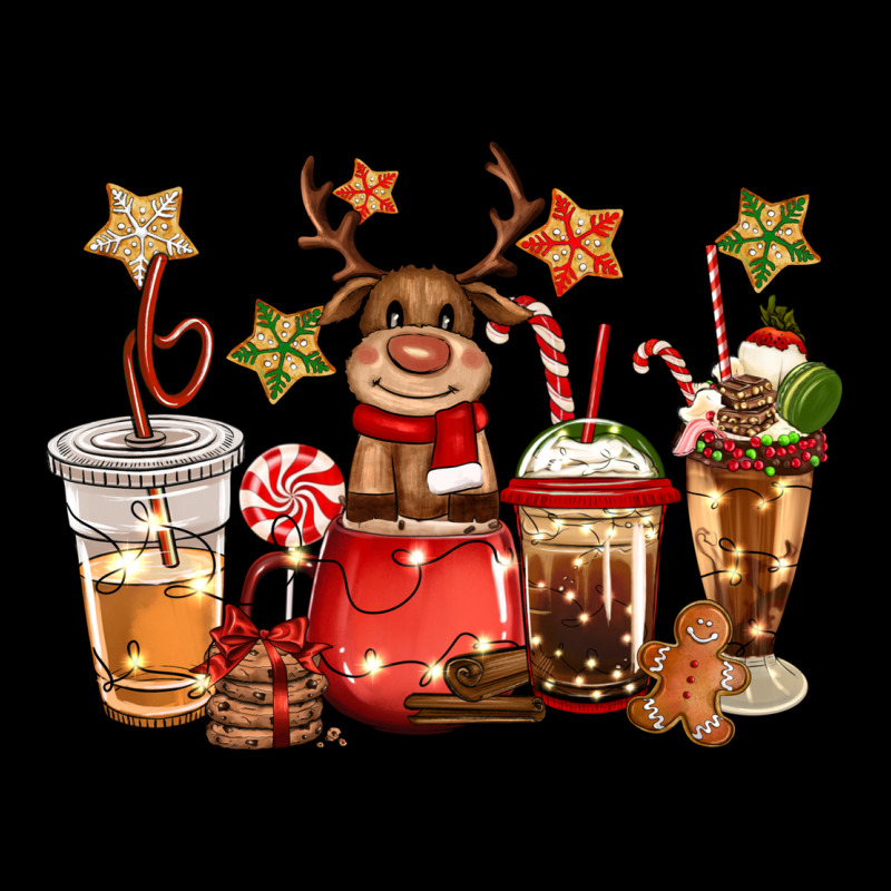 Christmas Reindeer Coffee Long Sleeve Tee by CowGirlArtShop | Teevron