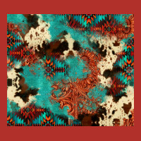 Serape Turquoise Glitter Cowhide  Tooled Leather  Tumbler Premium Hoodie | Teevron
