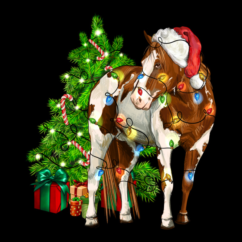 American Paint Horse Christmas Tree Long Sleeve Tee by CowGirlArtShop | Teevron