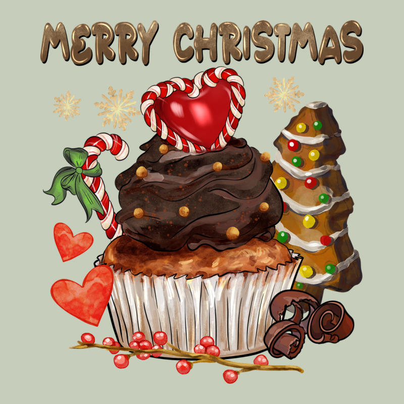 Merry Christmas Cupcake Chocolate Long Sleeve Tee by CowGirlArtShop | Teevron