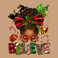 Christmas Believe Afro Messy Bun Vintage Tee | Teevron