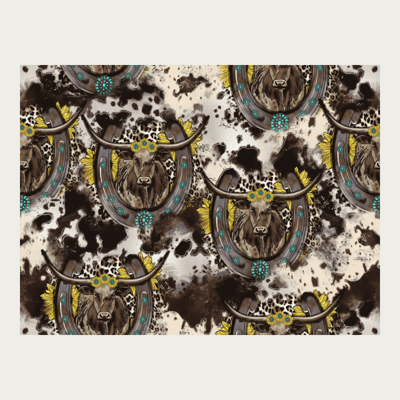 Longhorn Pattern Zipper Hoodie by CowhideDigitalArt | Teevron