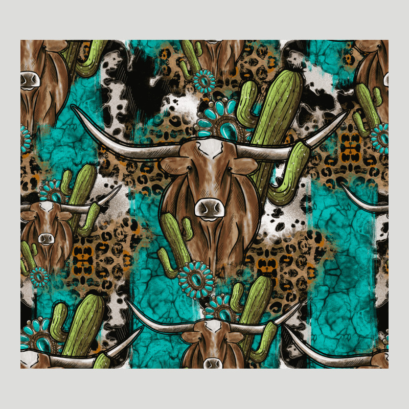 Longhorn Pattern Zipper Hoodie by CowhideDigitalArt | Teevron