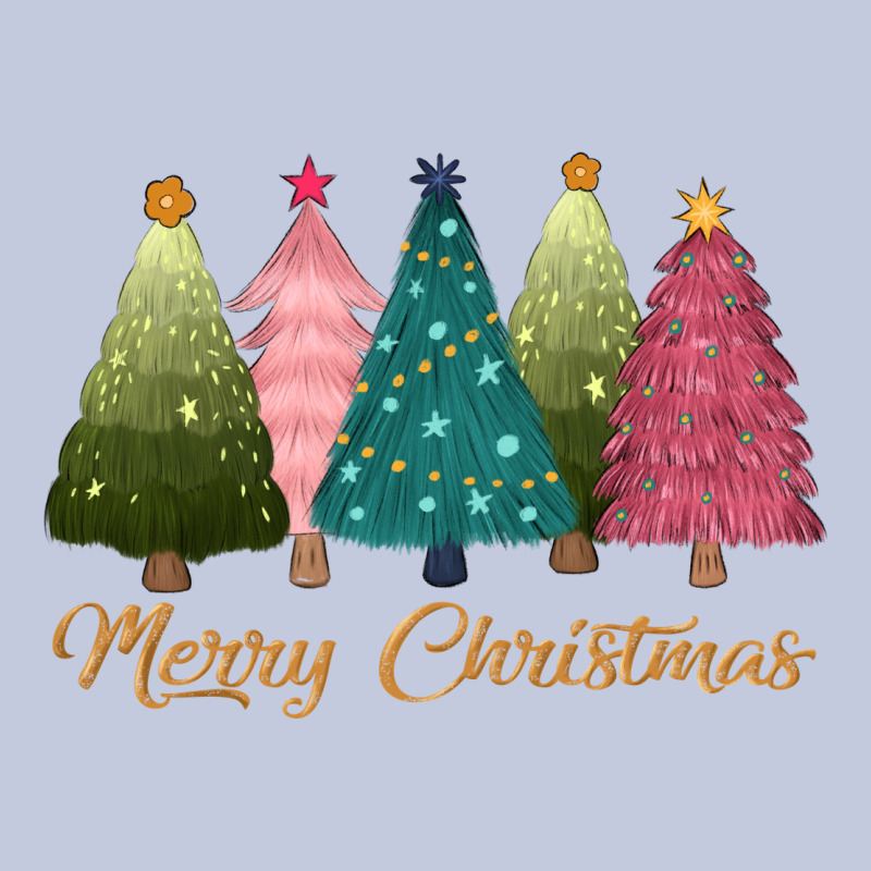 Merry Christmas Trees Long Sleeve Tee by CowGirlArtShop | Teevron