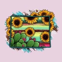 Wyoming Map Sunflower Cactus Serape Ladies Tee | Teevron