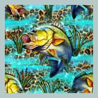 Lake Fish And Reeds With Leopard Seamless Pattern Bbs Heavy Core Tee | Teevron