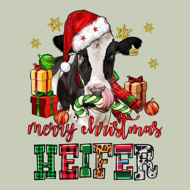 Merry Christmas Heifer Cow Long Sleeve Tee by CowGirlArtShop | Teevron