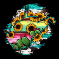 West Virginia Map Sunflower Cactus Serape Ladies Tee | Teevron