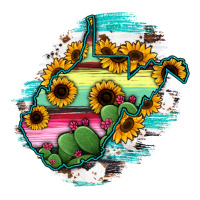 west virginia map sunflower cactus serape | Teevron