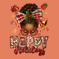 Happy Holidays Christmas Afro Messy Bun Classic Tee | Teevron