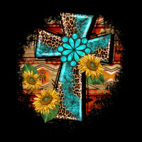 Western Turquoise's Leopard Cross  Wooden Aztek Sunflowers Background Urban Hoodie | Teevron