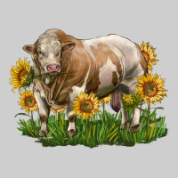 Simmental Bull With Sunflowers Premium Tee | Teevron