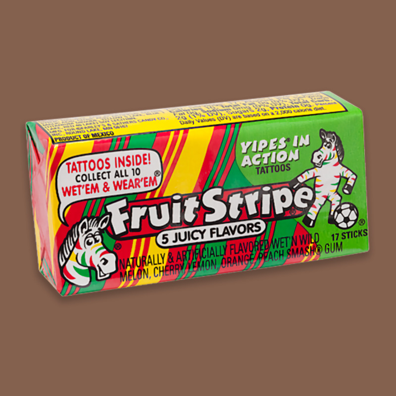Old School Fruit Stripe Gum Zipper Hoodie by lanVoArt | Teevron
