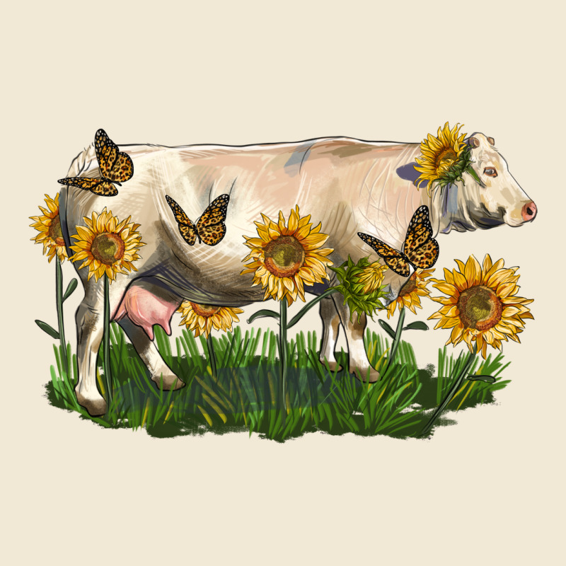 Charolais Cow With Sunflower Premium Tee by LillyAllenDesigns | Teevron
