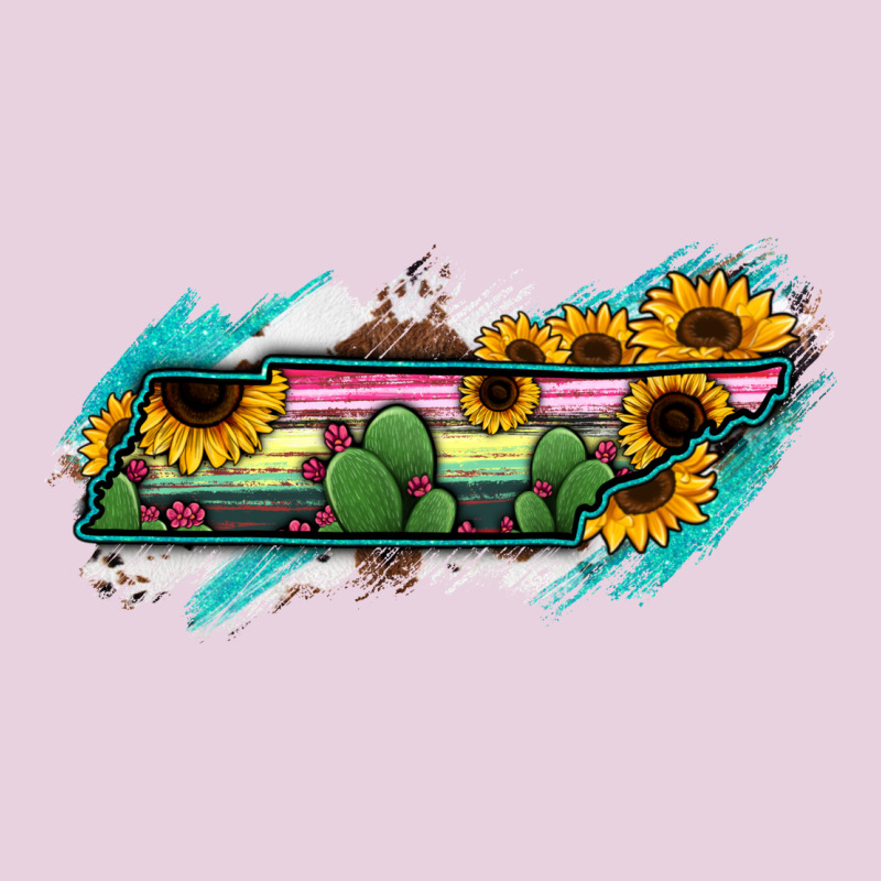 Tennessee Map Sunflower Cactus Serape Ladies Tee by RanaPortraitStore | Teevron